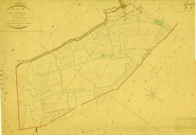 Plan cadastral primitif - Hannêche - Section B - Levant - Feuille 2 - 1829