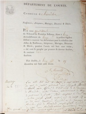 Registres communaux - Hannêche 1818 - 1822