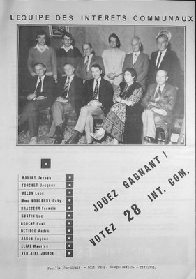 Liste n° 28 - Intérêts communaux -  Elections communales de Burdinne 1982